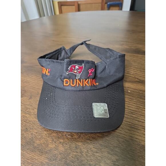 Dunkin Donuts Tampa Bay Buccaneers Black Visor Hat Adjustable - Picture 1 of 16